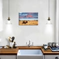 thumbnail image 2 of Bison Canvas Wall Art, Wyoming Mountain Wildlife Landscape Print, Rustic Western Artwork for Living Room Bedroom Cabin Decor, Ready to Hang, 2 of 6