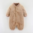 thumbnail image 2 of fatyb Infant Newborn Fleece Jumpsuit Boys Girls Long Sleeve Baby Fuzzy Rompers Warm Outwear Snowsuit, 2 of 3