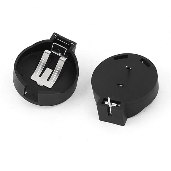 Unique Bargains 2PCS Lithium Button Battery Holder Case Black for CR2450 LIR2450