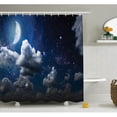 thumbnail image 1 of Ambesonne Moon Clouds Stars Night Shower Curtain Set, 1 of 1