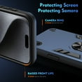 thumbnail image 3 of Allytechgroup iPhone X/ iPhone XS Case Cover, Bumper Shockproof Case with Ring Holder Stand Compatible with Car Mount Premium PC and TPU Phone Case for iPhone X/ iPhone XS, Navyblue, 3 of 7