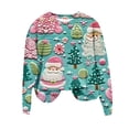 thumbnail image 2 of Cyber· Monday Clearance Christmas Gift Under 25.00 Fayshow0 Women'S Christmas Printed Round Neck Long Sleeved Top Loose Fitting Sweater, 2 of 4
