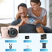 Saneen 5K 75MP Digital Camera Wifi Autofocus Vlogging Camera for YouTube 3 180° Flip Screen Travel Video Cameras for Photography with 18X Zoom, 32GB Card