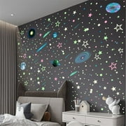 Realistic Tiny 3D Domed Glow in The Dark Stars,Glow Dots and Stars, Adhesive Glow Stars for Kids Bedroom,Luminous Stars Stickers Create a Realistic Starry Sky,Room Decor,Wall Stickers
