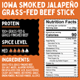 thumbnail image 5 of Iowa Smoked Variety Pack, No Sugar, 100% Grass-fed & finished, Non-GMO Beef Sticks. No Nitrates, Gluten, Soy, MSG, Dairy or Nuts (4 Org, 4 Garlic, 4 Jala, 12 Cnt, 1-oz), 5 of 10