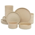 thumbnail image 3 of Gibson Elite Tatum Premium Porcelain 16 Piece (Service for 4) Plates and Bowls Dinnerware - Taupe, 3 of 16