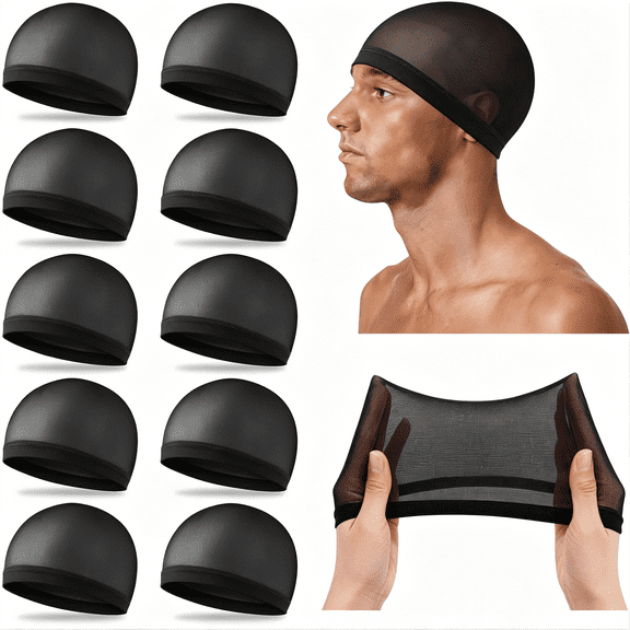 MISSMILE Stocking Wave Caps for Men,Adult Stretchy Nylon Skull Cap,10/20/50Pcs Wide Anti-Slip Breathable Sleep Waves Cap for Man Women