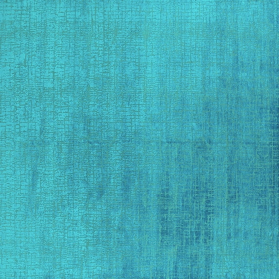 Ahgly Company Indoor Square Oriental Turquoise Blue Industrial Area Rugs, 7' Square