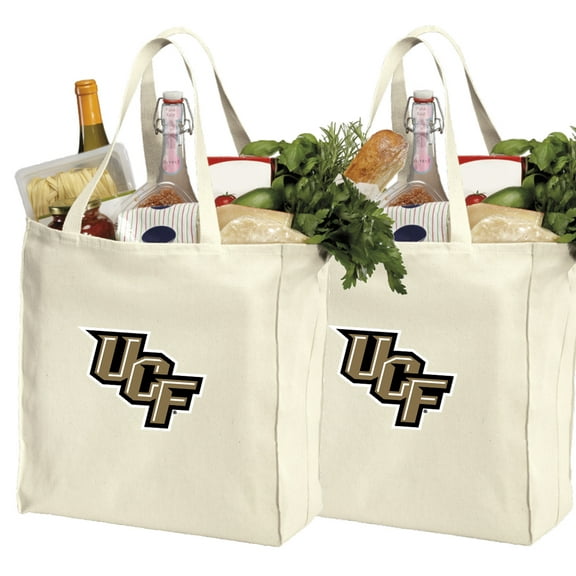 Central Florida Shopping Bags or Cotton UCF Grocery Bags - 2 Pc Set