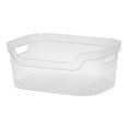 thumbnail image 1 of Sterilite 5.25 x 9.5 x 13 Inch Storage Bin w/ Carry Handles, Clear (8 Pack), 1 of 8