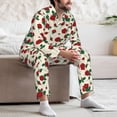thumbnail image 7 of Naloa Rose Flowers Men’s Pajamas Set - Long Sleeve Button Down Sleep Shirt and Pajama Bottoms Sleepwear Set-Large, 7 of 7
