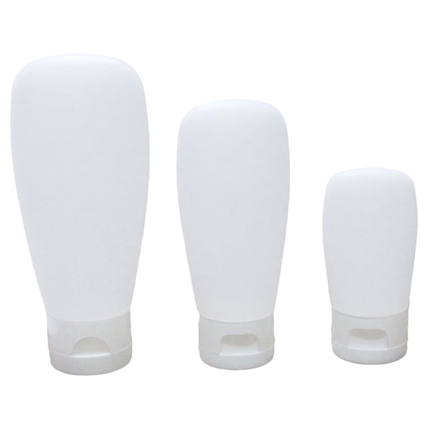 GOOHOCHY 3 botellas vacías de silicona, rellenables y portátiles, para loción, viajes y exteriores (30 ml, 60 ml, 100 ml)