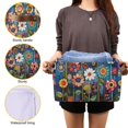 thumbnail image 3 of Yayeee Canvas Storage Basket with Handles for Shelves Fabric Bins Closet Organizer, Blue Colorful Flowers, 3 of 8