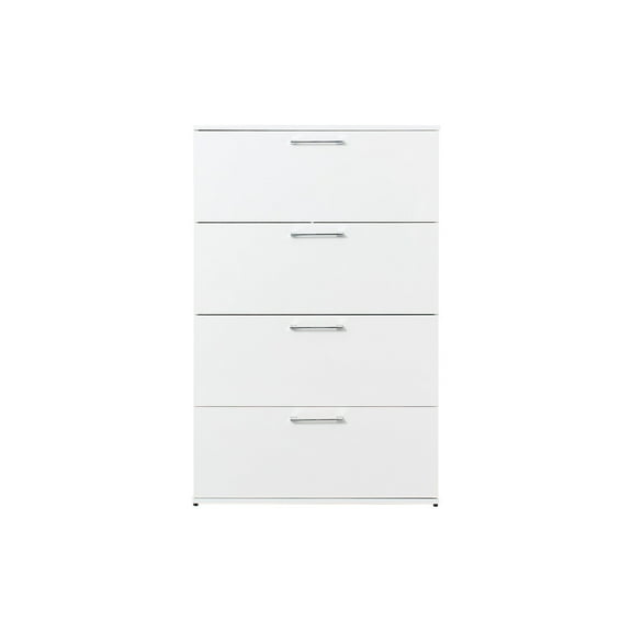 Four Drawer Chest - Large Storage Organizer - Bedroom Dresser - Dark Gray Finish