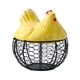 thumbnail image 1 of Adorno de gallina de cerámica y metal Yuarrent con textura de copo de nieve amarillo, 1 of 6