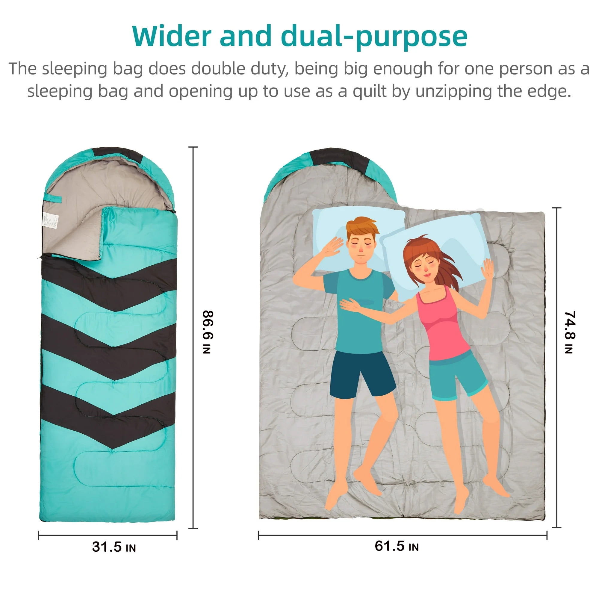 Invoker Sleeping Bag for Adults Kids, Warm & Cool Weather 3-4 Season, 23℉Camping Sleeping Bag, Waterproof Portable Backpacking Hiking Outdoors