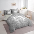 thumbnail image 3 of Manfei Vintage Damask Floral 7-Piece Twin Bedding Sets,Boho Flower Bedding Comforter Set,Gray Victorian Sheet Sets,Breathable Bedroom Decorative Reversible, 3 of 8
