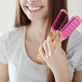 thumbnail image 3 of Cepillo para el cabello, peine, alisador, desenredador, forma roja Colcomx Peine de pelo de doble cara., 3 of 8