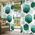 thumbnail image 2 of Outdoor Curtains for Patio Waterproof Turquoise Geometric Indoor/Outdoor Curtain Tiebacks Modern Abstract Lines Privacy Curtain Sun Block Grommet Drapes for Pergolas Gazebo Porch 2 Panel 54x108 Inch, 2 of 9