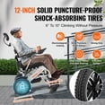 thumbnail image 5 of Silla eléctrica motorizada VEVOR para adultos y ancianos, soporta hasta 136 kg, 50 cm de ancho, plegable y ligera, estructura de aluminio resistente, respaldo ajustable, para diversos terrenos., 5 of 5