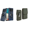 thumbnail image 1 of Case with Belt Holster Bundle for Samsung Galaxy A53 5G: Heavy Duty Shield Cover (Blue) and Vertical Rugged Nylon Phone Pouch (Midnight Green), 1 of 9