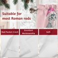thumbnail image 7 of Valances for Windows Merry Christmas Cute Cat with Hat Rod Pocket Short Curtain for bathroom living room bedroom White Snow on Pink 1 Panel 54x18in, 7 of 7
