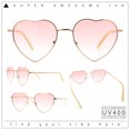 thumbnail image 2 of Iconic Cute Womens Heart Shape Simple Metal Rim Lolita Sunglasses Gold - Pink, 2 of 8