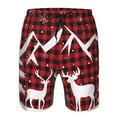 thumbnail image 3 of Fotbe Christmas Buffalo Plaid Trajes de Baño Estampados para Hombre, Shorts de Verano de Secado Rápido, Ropa de Playa, Bañadores-Small, 3 of 6