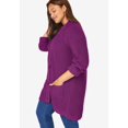 thumbnail image 3 of Woman Within Plus Size Button-Front Shaker Cardigan Sweater, 3 of 6