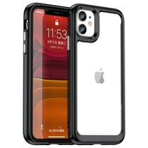 Feishell Clear Case for iPhone 11 6.1 inch,Shockproof Hybrid Soft TPU Bumper Anti-Scratch Hard Acrylic Back Transparent Slim Phone Case Cover for iPhone 11,Black