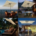 thumbnail image 2 of Yescom 10x6.5FT Rectangle Outdoor Solar LED Patio Umbrella with Crank Tilt for Table Market Yard Deck Pool Party Beige, 2 of 10