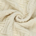 thumbnail image 4 of Cotton Knitted Cable Throw Blanket, 50" x 60", Beige, 4 of 6