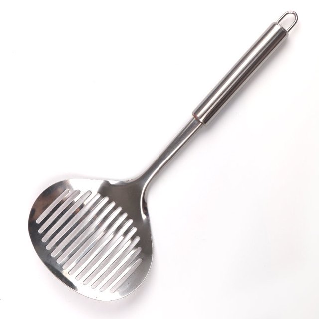 Cuchara con ranuras, colador, cucharón, espátula de metal de acero inoxidable resistente, cuchara ranurada para espumadera, cuchara de cocina para cocina, cuchara para cocina