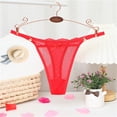 thumbnail image 2 of Aayomet Culotte Femme Taille Basse Ultra Fine Transparente en Maille (Rouge, m), 2 of 4