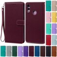 thumbnail image 2 of For Huawei P Smart 2019 Case POT-LX1 POT-LX3 Leather Wallet Flip Case For Huawei P Smart 2019 Case Silicone Cover Coque Fundas Dark Red-Strap P Smart 2019 POT-LX1, 2 of 6