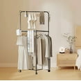thumbnail image 2 of InsCrazy Closet Shelf Rotating Floor Standing Clothes Hanger Dormitory Clothes Rack for Living Room, Bedroom, Office, Home Workshop, 2 of 6