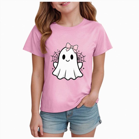CAUYDY Toddler Kid Girl Boy Halloween Shirt Print Graphic Tshirt Spooky Season Short Sleeve Tee Top Kid Fall Clothes,13-14 Y