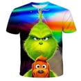 thumbnail image 3 of Venta caliente de camiseta de niño monstruo verde navideño impresión 3d moda de moda impresa manga corta, 3 of 5