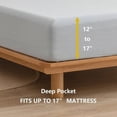 thumbnail image 3 of BESTOUCH Fitted Sheet Only 100% Washed Cotton Linen Feel Easily Fits Deep Pockets up to 17 inch Solid Cornflower Blue King, 3 of 6