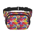 thumbnail image 1 of Kdxio Sac Banane Carré Imprimé Bananes Colorées Double Couche Ceinture Réglable Sac Mains Libres Voyage Randonnée Course Sergé Poches de Sécurité, 1 of 9