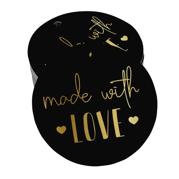 Inkdotpot Pack Of 50 Made With Love Text Favor Paper Tags Craft Real Gold Foil Hang Tags