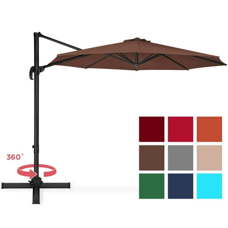 10 Best Patios In Dallas Best Choice Products 10-foot 360-Degree Rotating Aluminum Polyester Cantilever Offset Market Patio Umbrella Shade with Easy Tilt and Smooth Gliding Handle, Brown ()