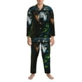 thumbnail image 3 of Fotbe Realistic Style Colorful Wolf A Pijama de Hombre con Estampado de Manga Larga, Conjunto de 2 Piezas, Ropa de Dormir Suave y Cómoda con Bolsillos-Medium, 3 of 7