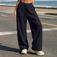 thumbnail image 4 of Xdegoge High Waisted Palazzo Pants for Women Baggy Drawstring Straight Leg Pants with Pockets Comfy Activewear Workout Running Relaxed Fit Summer Bottoms, 4 of 6