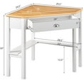 thumbnail image 3 of POWERSTONE Corner Desk with Drawer & Storage Shelves Small Triangle Writing Table Computer Desk Corner Vanity for Home Office Small Space Natural, 3 of 7