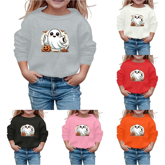 Byoo Toddler Girl's Simple Fall Printed Sweatshirt Long Sleeve Graphic Sweatshirts Play Casual Pullover,Grey