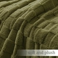 thumbnail image 3 of Exclusivo Mezcla Fleece Throw Blanket for Couch, Super Soft Warm Lightweight Checkered Pattern Blanket for All Seasons, Olive Green, 50"x60", 3 of 8