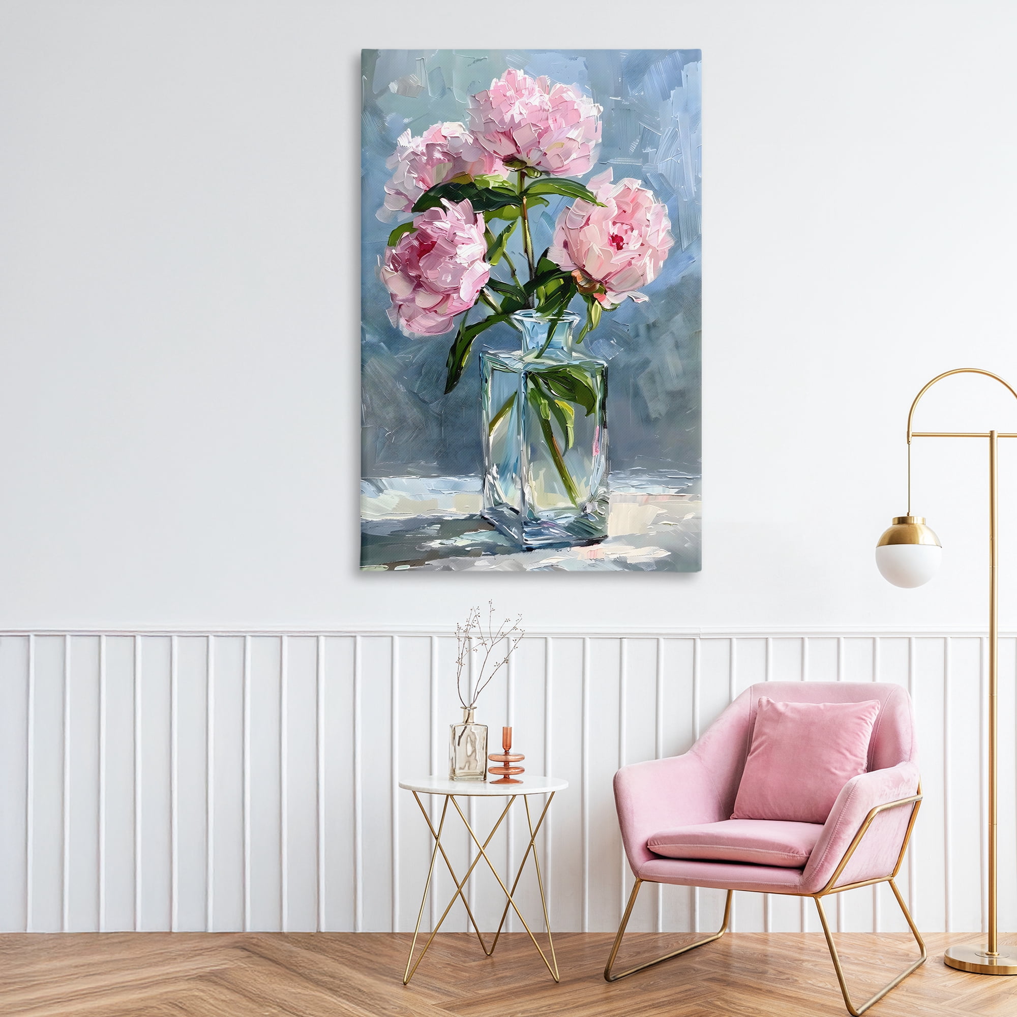 Stupell Industries Beautiful Pink Pastel Peonies Canvas Wall Art, design by Creative Studio