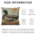 thumbnail image 5 of Shiartex  Drake Duck Throw Pillow Cushion Cover,  Breed Aquatic Bird on Twigs Animal Print, Decorative Square Accent Pillow Case, Multicolor White, 5 of 5