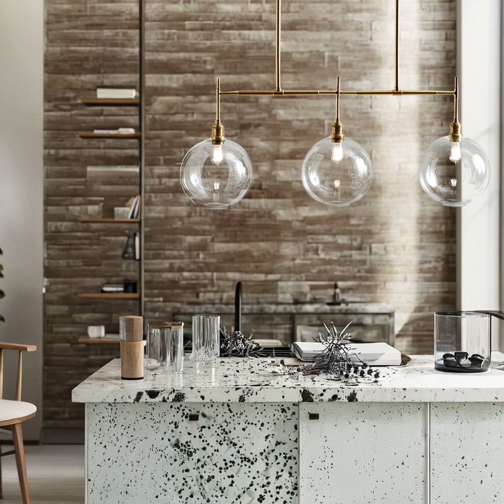 Modern Glam Linear Globe Chandelier,Mid-century inspiration,Chandelier for Dining Room,Living Room,BedRoom